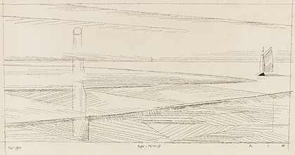 里加河口，1928年。 by Lyonel Feininger