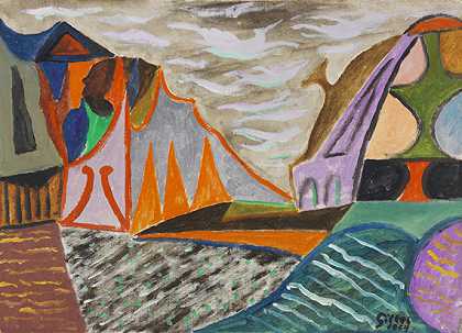 伊斯基亚峡谷，1954年。 by Werner Gilles