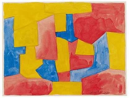抽象构图，约1963年 by Serge Poliakoff
