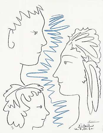 艺术与团结，1960年。 by Pablo Picasso