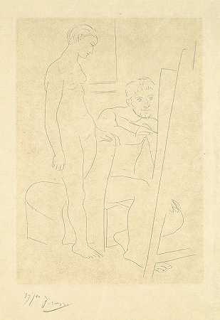 裸体模特，1927年。 by Pablo Picasso
