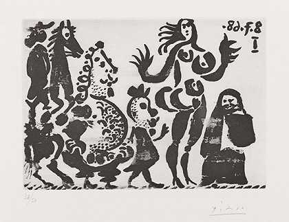 塞莱斯汀，马加和怪诞，1968年。 by Pablo Picasso