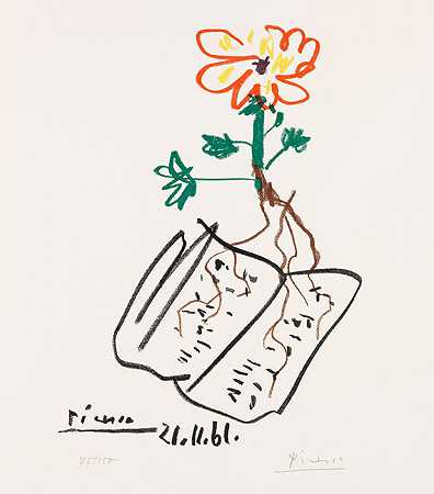 静物，1961年。 by Pablo Picasso