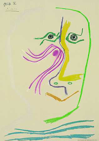 人头模特，1964年。 by Pablo Picasso