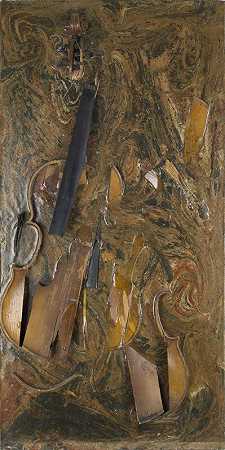 烧毁的小提琴，1966年 by Arman
