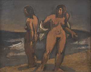 《岸上的女人》，1945-1950年 by Josef Herman