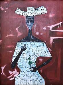 《绿鸟女》，1954年 by Cundo Bermúdez