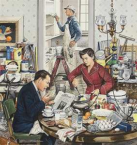 《家居装修》，《星期六晚报》封面，1953年 by Stevan Dohanos