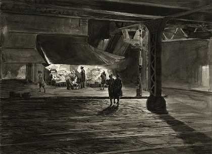 约克维尔之夜。（研究），1947年 by Martin Lewis