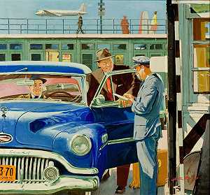 1951年在机场 by Austin Briggs