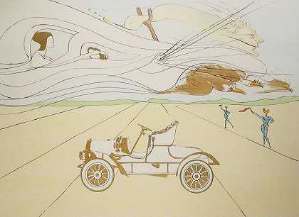汽车，1975年 by Salvador Dalí