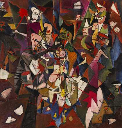 扭曲的世界（抽象），1917年。 by Rudolf Schlichter