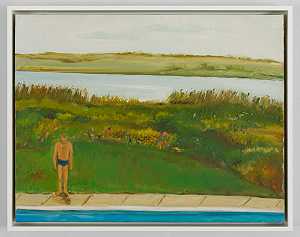 无题（泳池边的乔），约1960年代 by Jane Freilicher