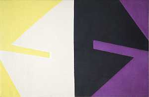 紫-黑-白-黄，约1959年 by Michael Kidner