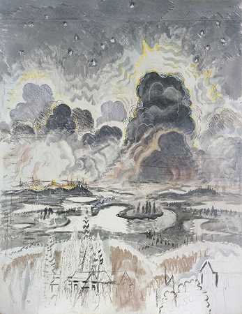 热闪电（也称为灰色云层景观），约1962年 by Charles Ephraim Burchfield