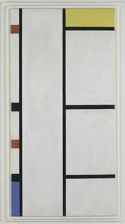 构图（第三号）布兰克·詹/红、黄、蓝三色构图，1935/1942年 by Piet Mondrian
