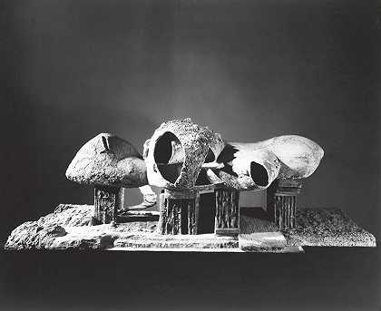 无穷无尽的房子（项目，模特的外部景观），1950-1960年 by Frederick John Kiesler