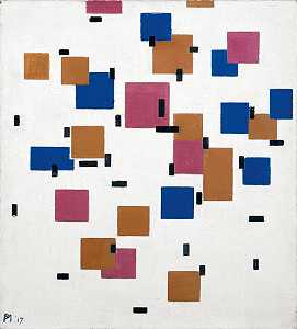 1917年的A色构图 by Piet Mondrian