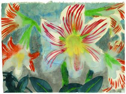 石蒜花，1930年。 by Emil Nolde