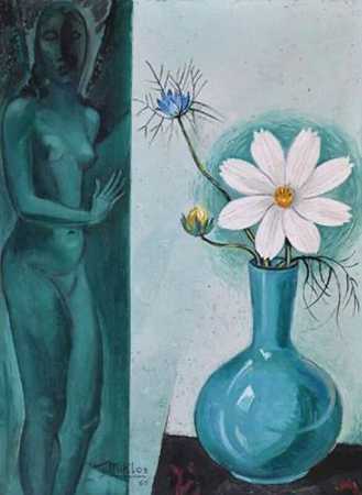 米克洛斯夫人和花瓶，1965年 by Gustave Miklos