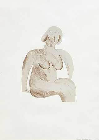 一幅简单的传统裸体画，1965年 by David Hockney