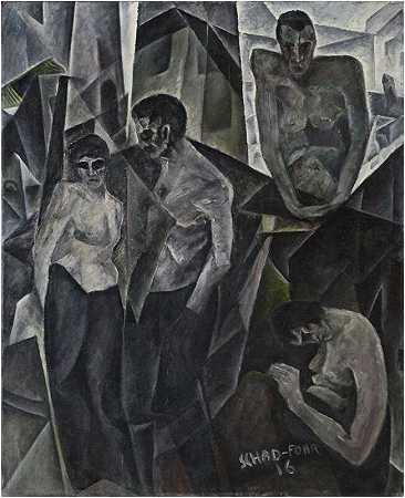 恶习街，1916年 by Christian Schad