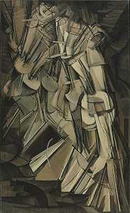 裸体下楼梯（第2号），1912年 by Marcel Duchamp