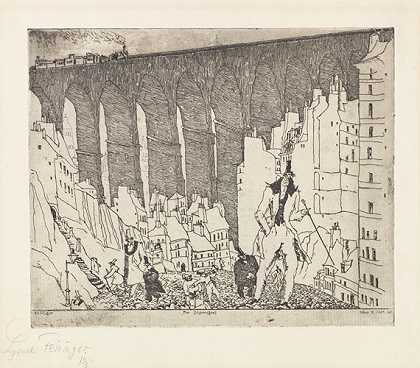 《诽谤者》，1911年。 by Lyonel Feininger