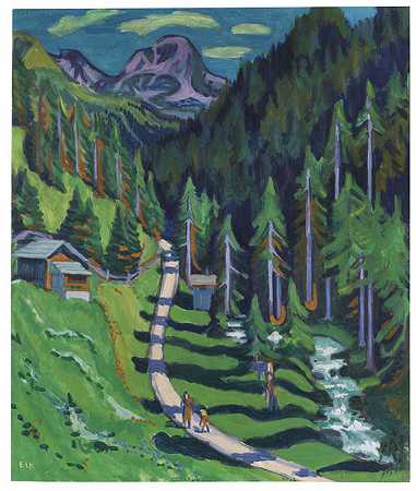 Sertigweg，1937年。 by Ernst Ludwig Kirchner