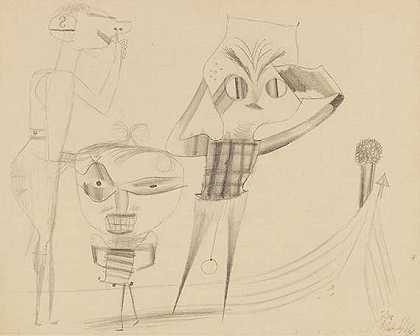 粗俗喜剧，1922年。 by Paul Klee
