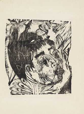 海德薇·沙克塞尔校长，1917年。 by Ernst Ludwig Kirchner