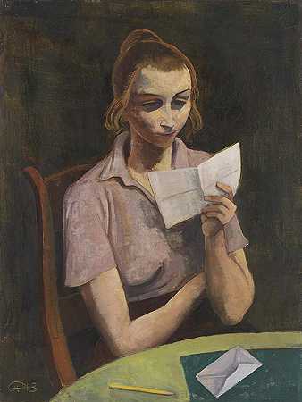 女雷丁，1943年。 by Karl Hofer