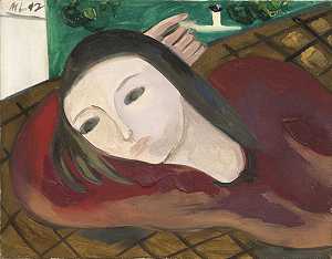 躺着的女人，1947年 by Morris Louis