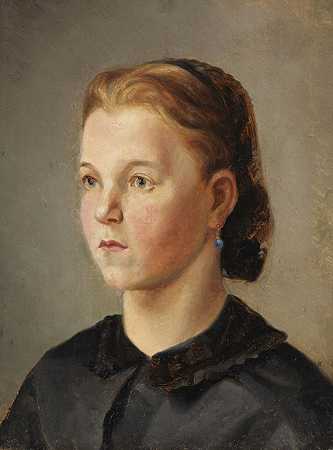 Mädchenbildnis（Therese Heyden），1863年。 by Wilhelm Leibl