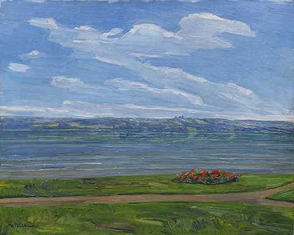 1911年斯塔恩堡湖的观点。 by Wilhelm Trübner