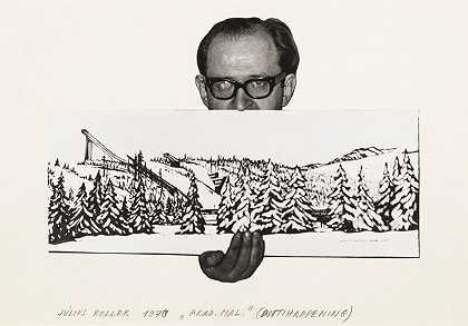 无标题（风景艺术家），1970年 by Július Koller