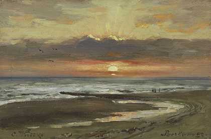 波库姆日落，1892年。 by Carl Wuttke