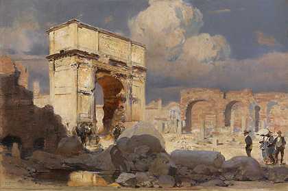 1900年在罗马的提多拱门。 by Erich Kips