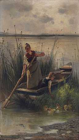 1869年后，在切姆塞湖岸。 by Karl Raupp