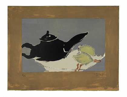 茶壶和柠檬，1949年 by Georges Braque