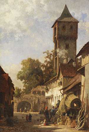 1886年夏天德国南部城镇。 by Karl Weysser