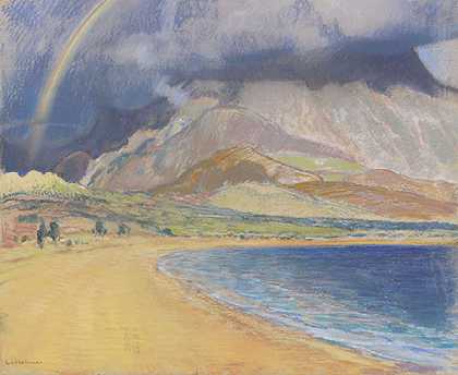 梅塞纳湾，1910年左右。 by Ludwig von Hofmann