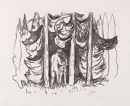 《森林》，1908/09。 by Edvard Munch