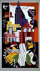 纽约壁画，1932年 by Stuart Davis