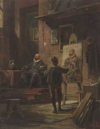 画家，嗯，1860年。 by Carl Spitzweg