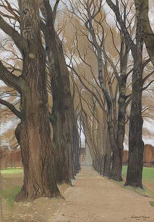 教堂小巷，1903年。 by Rudolf Sieck