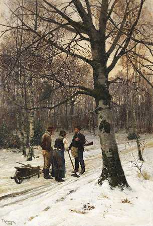 1883年冬天的森林。 by Friedrich Kallmorgen