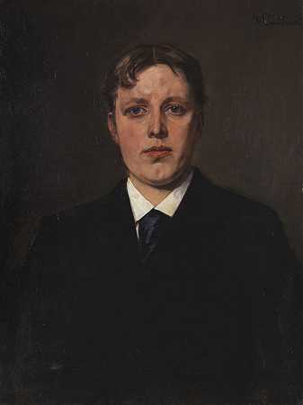 肖像画家尼古拉斯·特鲁布纳的兄弟，1890年。 by Wilhelm Trübner