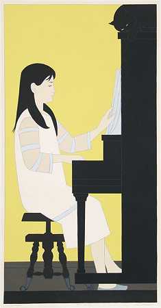 1973年，钢琴女孩 by Will Barnet