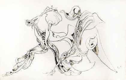 无题（舞蹈人物的超现实主义研究），1952年 by Kurt Seligmann